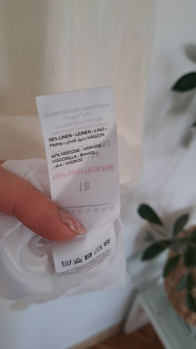 Sukienka lniana wiskozowa letnia bez rękawów  Peacocks