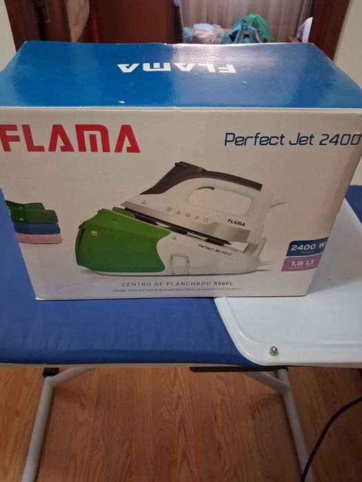 Conjunto Profissional de Engomagem: Tábua Ativa Grupo Casa + Ferro Flama Perfect Jet (Como Novo!)