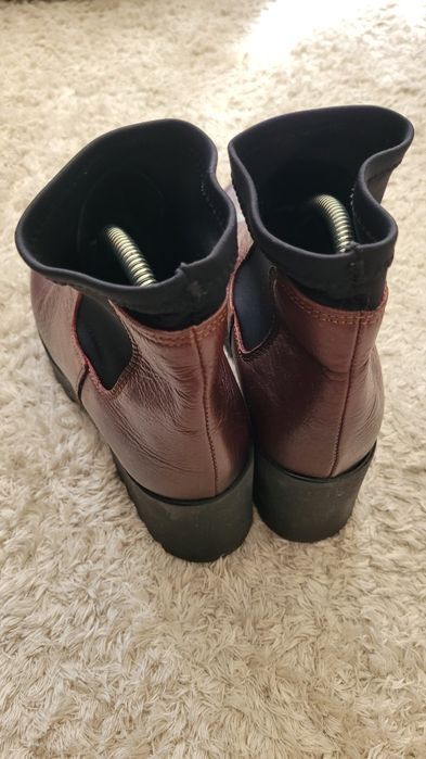 Botki skórzane platforma 38