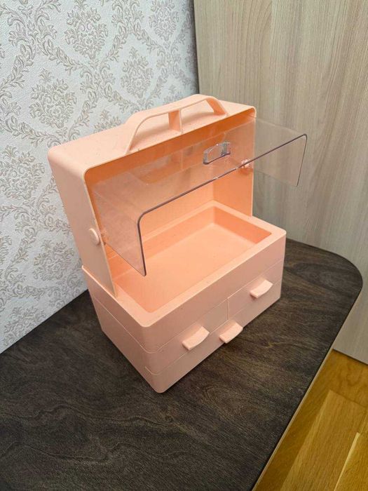 Настільний органайзер для косметики - Cosmetic storage Рожевий