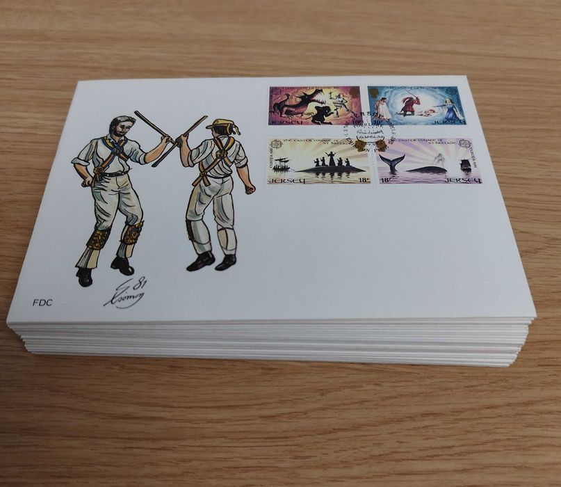 34 FDC da Europa sobre trajes e costumes