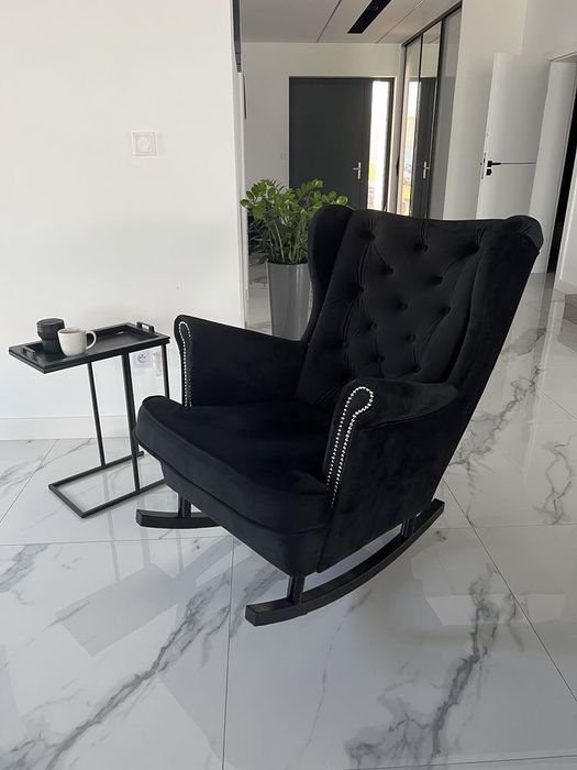 FOTEL USZAK na Płozach-DUŻY-tkanina plamoodporna w cenie