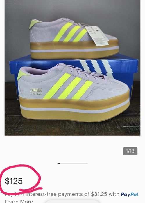 Оригінал 100% Жіночі кроссівки Adidas Gazelle Stack Wmns "Ice Lavender"(Б/У)39,5-25см