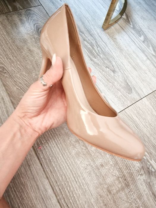 DARMOWA WYSYŁKA Nude buty na obcasie 39 Papaya