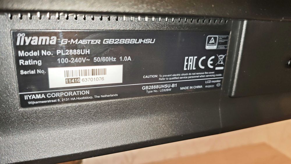 Monitor 28″ 4K UHD  Iiyama G-Master GB2888UHSU