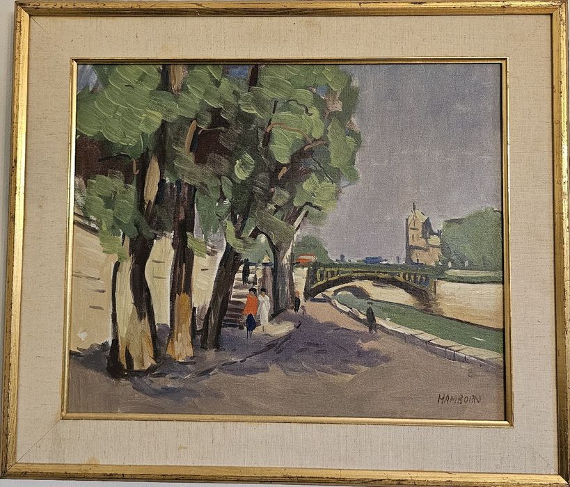 Obraz Olejny Axel Hamborn scena miejska