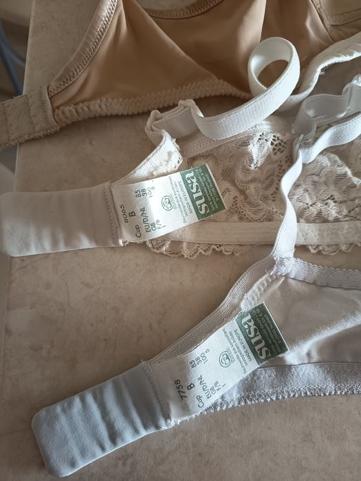 Stanik biustonosz 85 B zestaw 3 sztuki miękki bez fiszbin