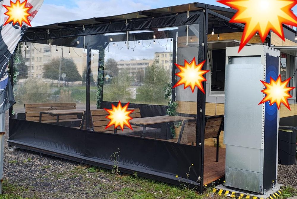 Zadaszenie, pergola z dachem i podłogą