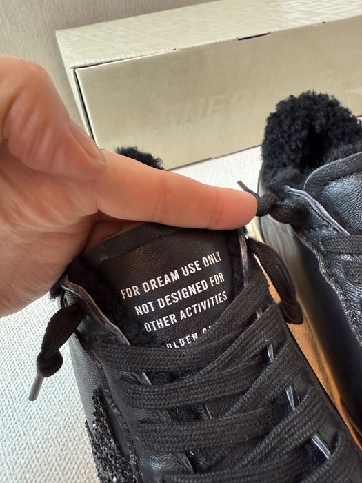 Кеди Golden Goose зимові чорні з хутром, голден гус