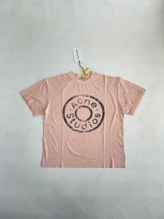 Футболка Acne Studios кремовая чорна archive кремова  distressed M L
