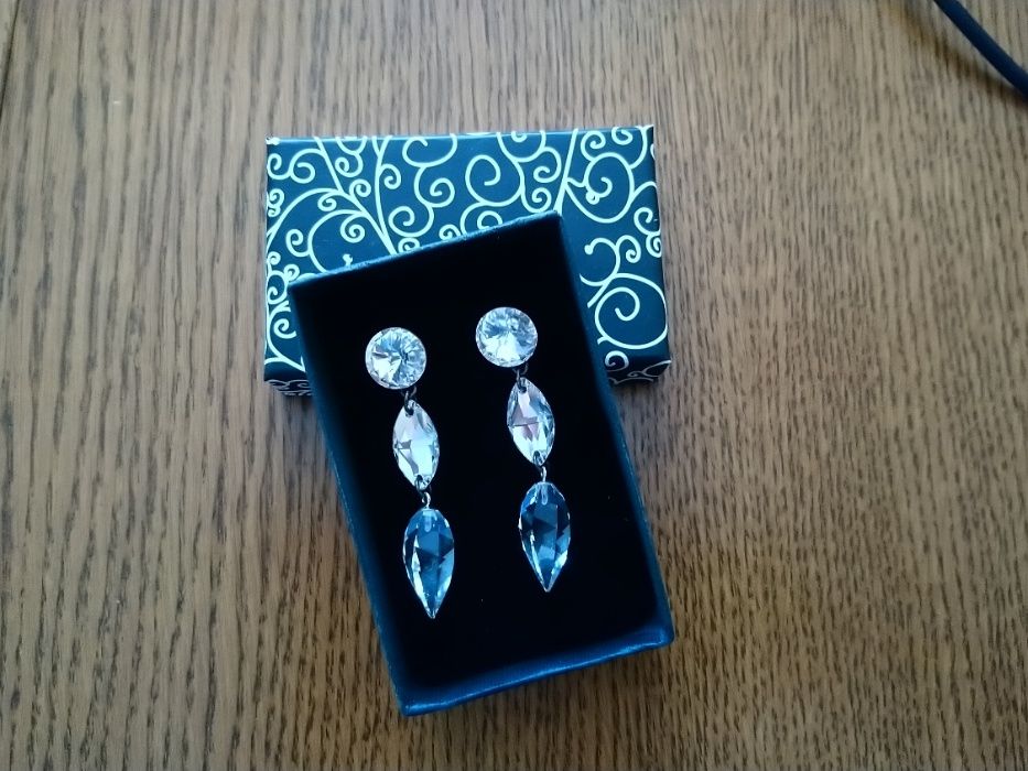 Kolczyki ślubne sopelki/kryształki