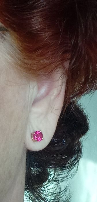 Гвоздики зол 585 подвеска рубин 3 грм