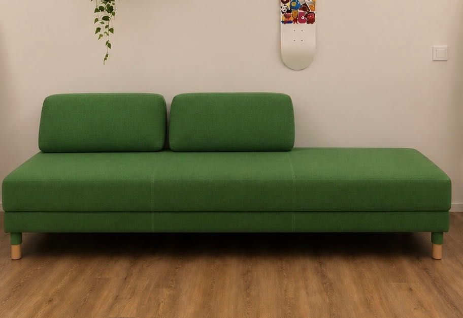 Sofá-cama modular e com arrumação do Ikea (verde)