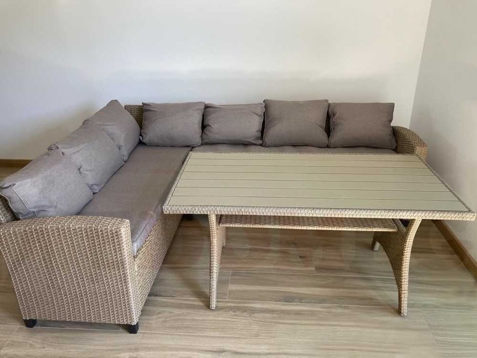 narożnik stół i sofa technorattan - meble ogrodowe Kraków | WYPRZEDAŻ