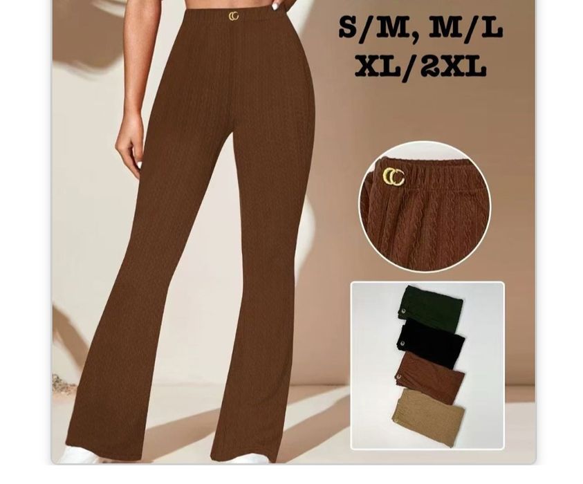 Legginsy dzwony prążkowane nowe