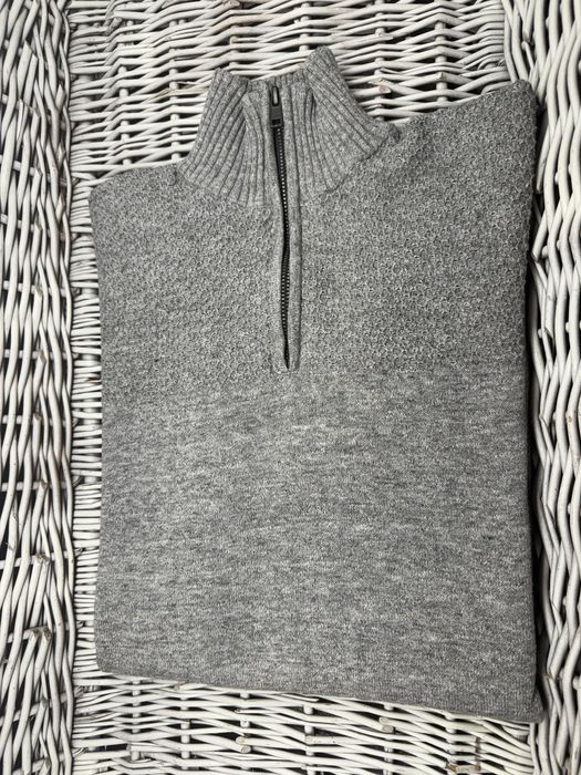 Sweter Męski Bertoni | 100% Bawełna | Rozmiar S | Szary Melanż