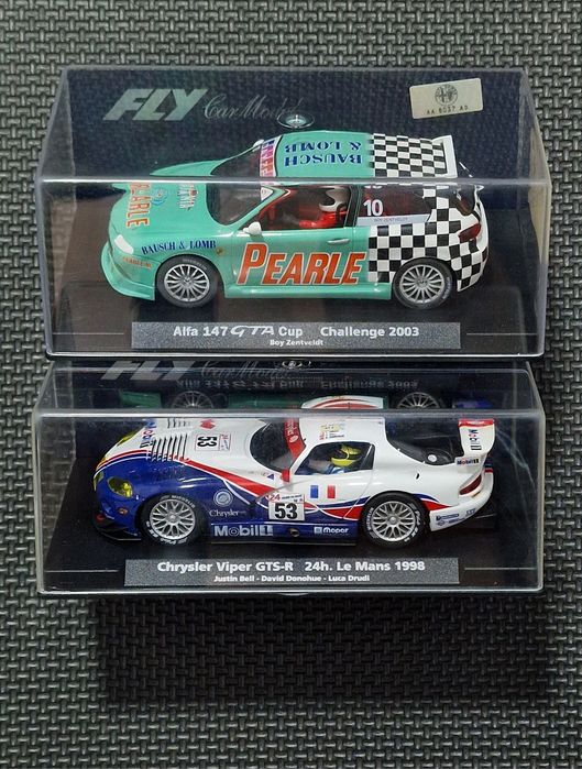 Lote 2 Slot Cars Fly Car Model 1/32 - Chrysler Viper GTS-R Le Mans 1998 + Alfa 147 GTA Cup 2003 - MIB