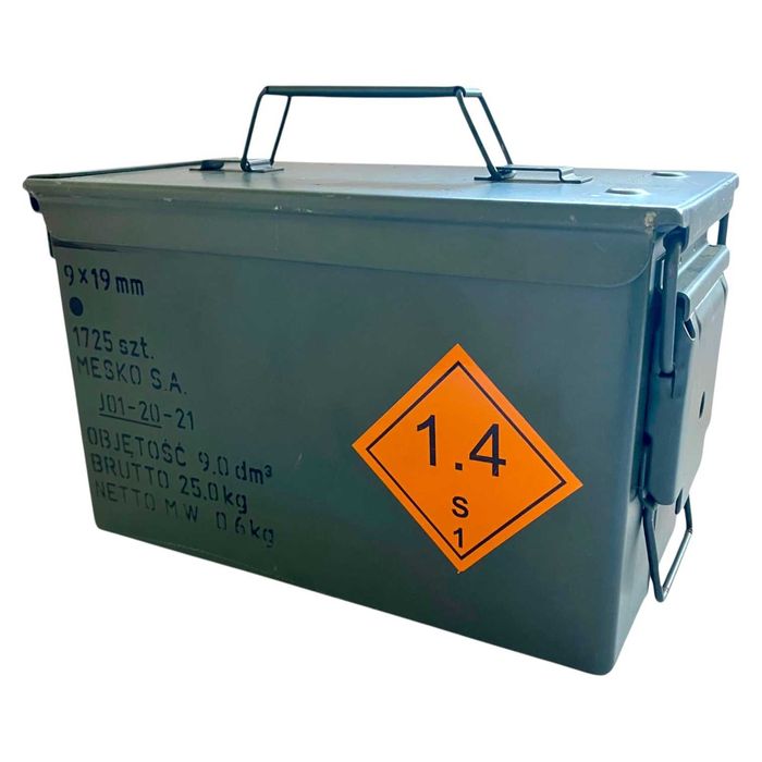 Skrzynka metalowa hermetyczna narzędziowa wojskowa amunicyjna 30x15,5