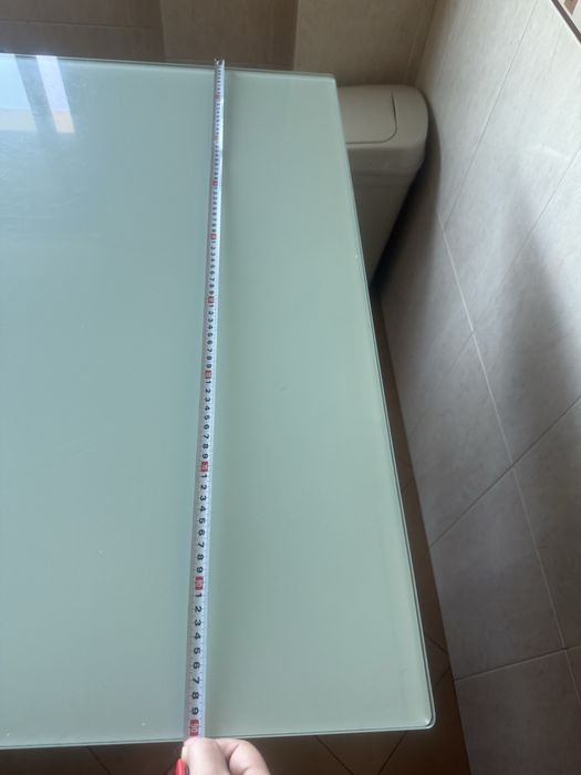 Mesa extensivel com tampo de vidro