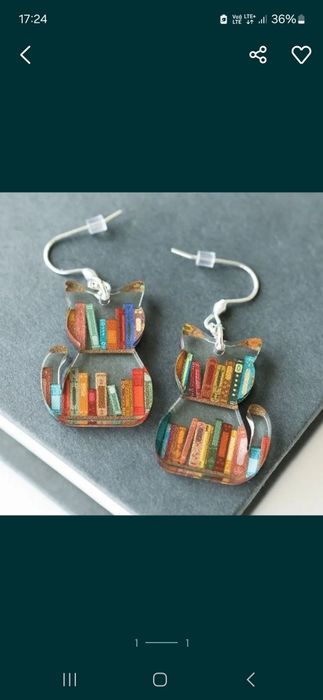 Kolczyki koty biblioteka