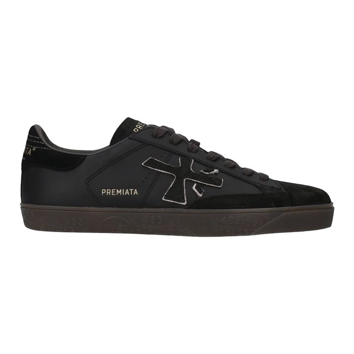 Premiata Steven 8484 Men's Leather Sneakers - Black, Size 43