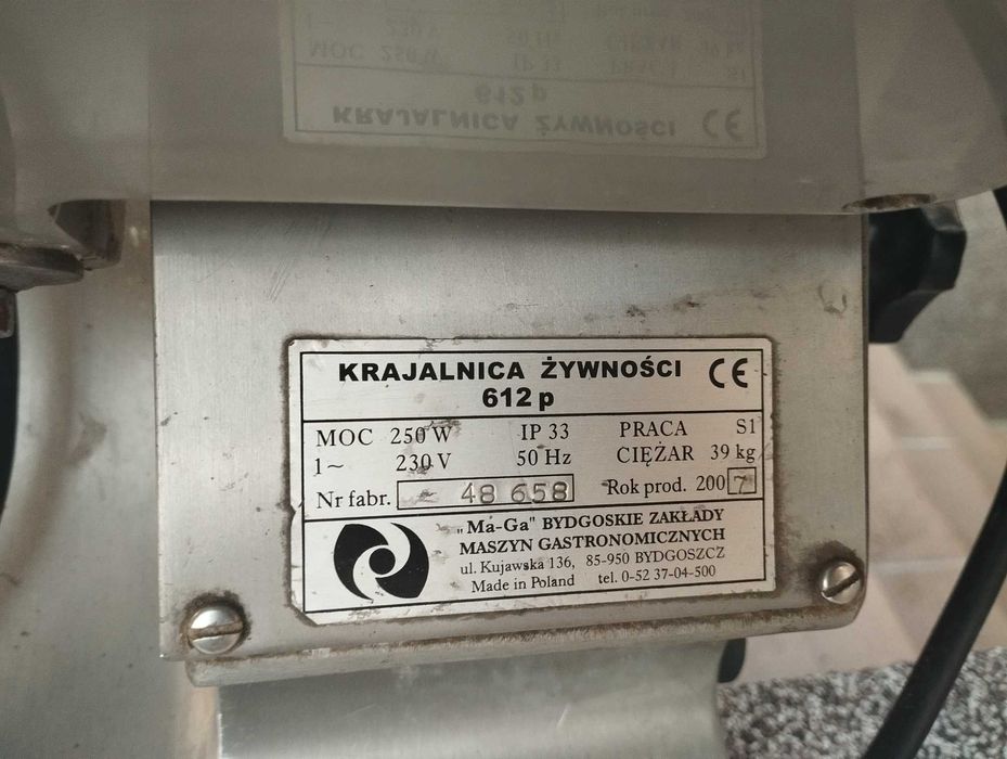 Krajalnica maga 612p po serwisie 2007