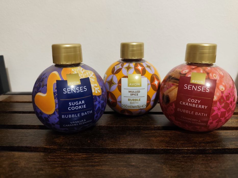 Płyn do kąpieli Avon senses zimowe 3 zapachy bańki bombki kule