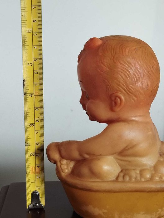 Boneco Antigo Borracha Bébé Banheira