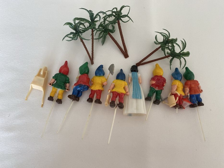 Decoração Bolo Branca de Neve e 7 Anões - anos 60