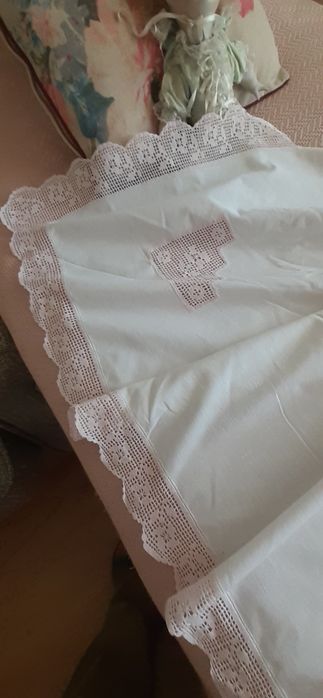Belo lençol Rendas Manuais
