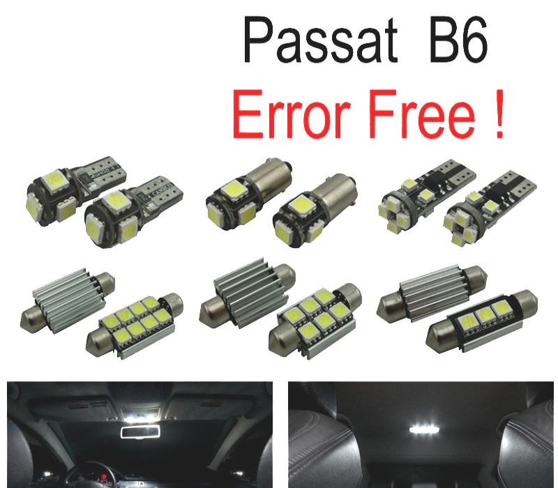 KIT COMPLETO DE 16 LAMPADAS LED INTERIOR PARA VOLKSWAGEN VW PASSAT B6 SEDAN WAGON 06-11