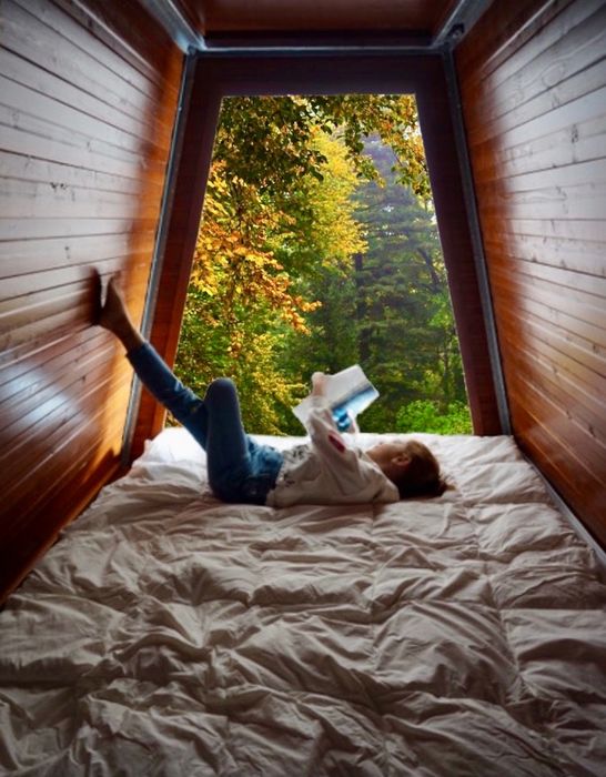 Tenda Glamping - Cabana em madeira