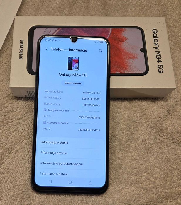 Galaxy M34 5G Samsung Smartfon Telefon Gdańsk