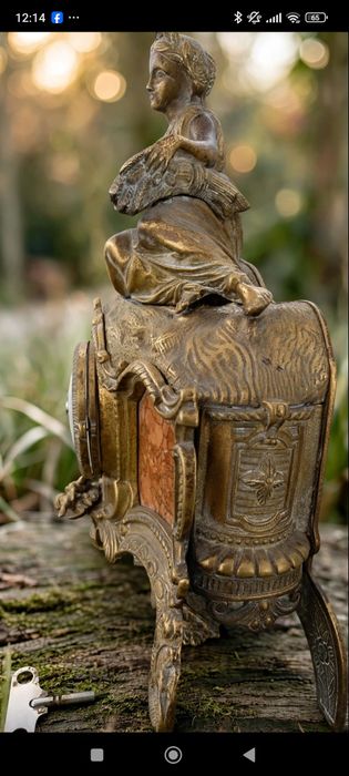 Relógio Chaminé Imperial Figura Feminina Bronze - Para Restauro - 48cm