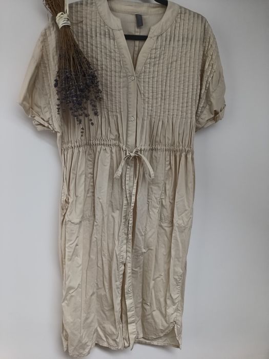 Beżowa oversize sukienka koszulowa Culture M