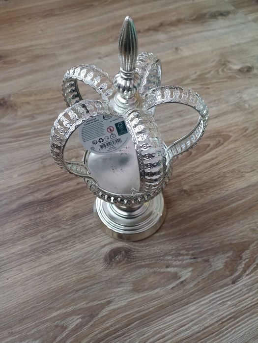 Świecznik DEKORACYJNA KORONA Romantic Silver Clayre & Eef