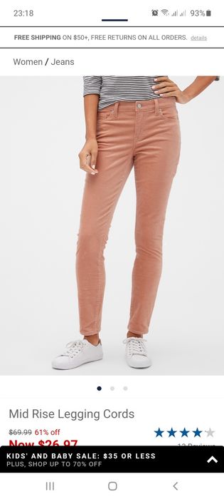 Вильветовые брюки, джинсы Gap