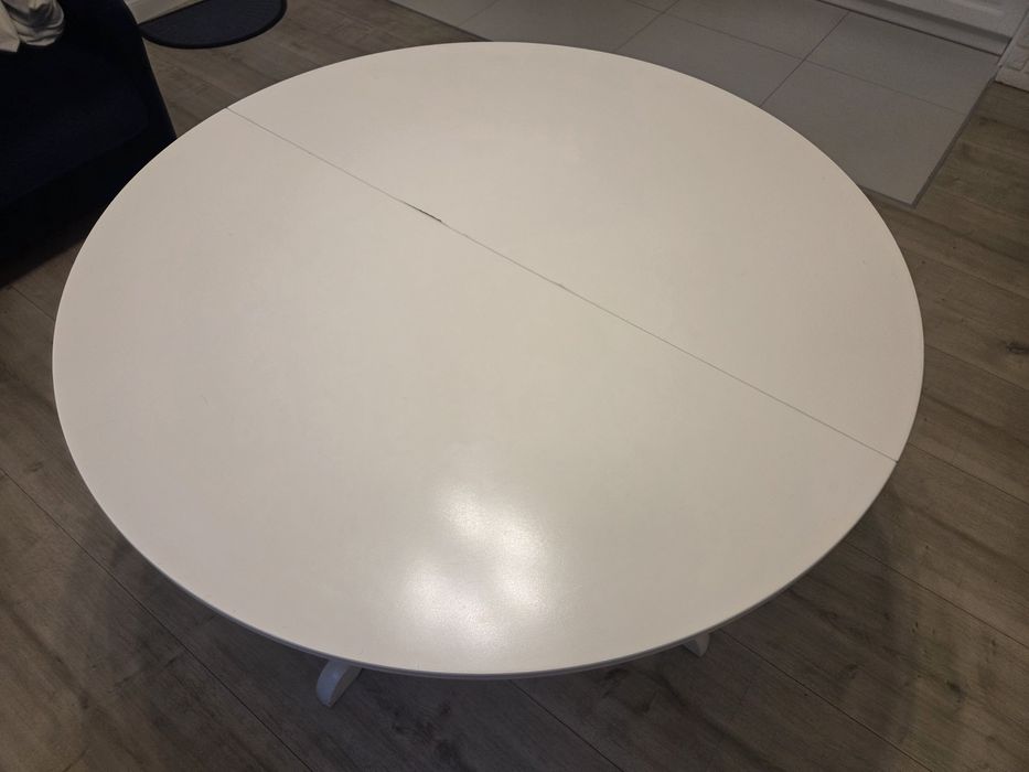 Stół biały okrągły rozkładany Ikea Rosentorp