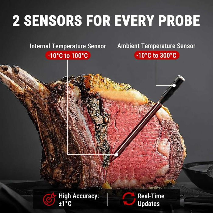 Termometr ThermoPro Twin TempSpike 2 sondy 150m