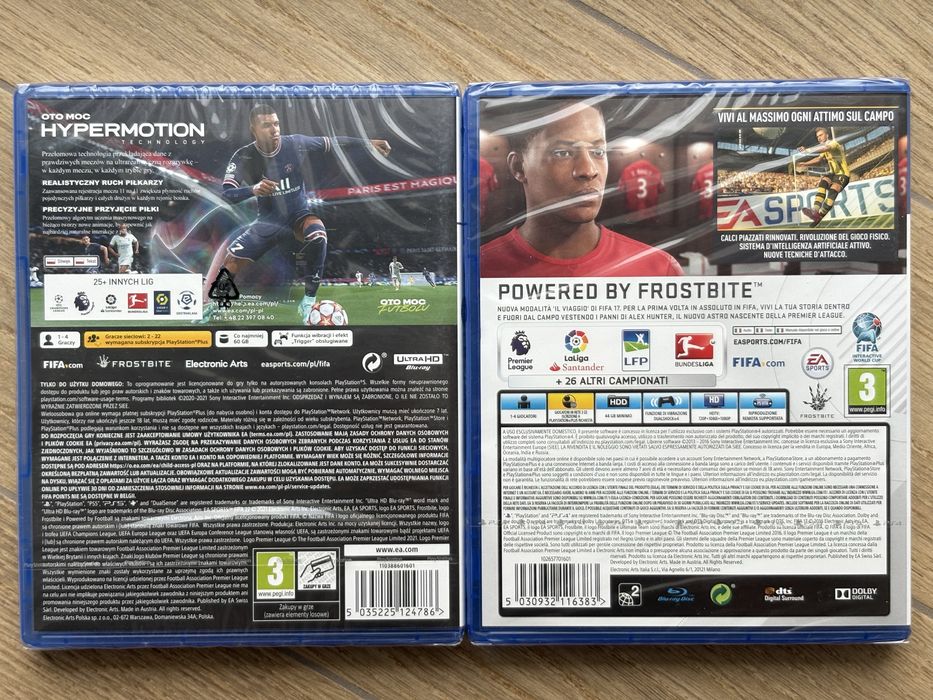 FIFA 22 (PS5) + FIFA 17 (PS4) - zestaw gier - nowe, folia