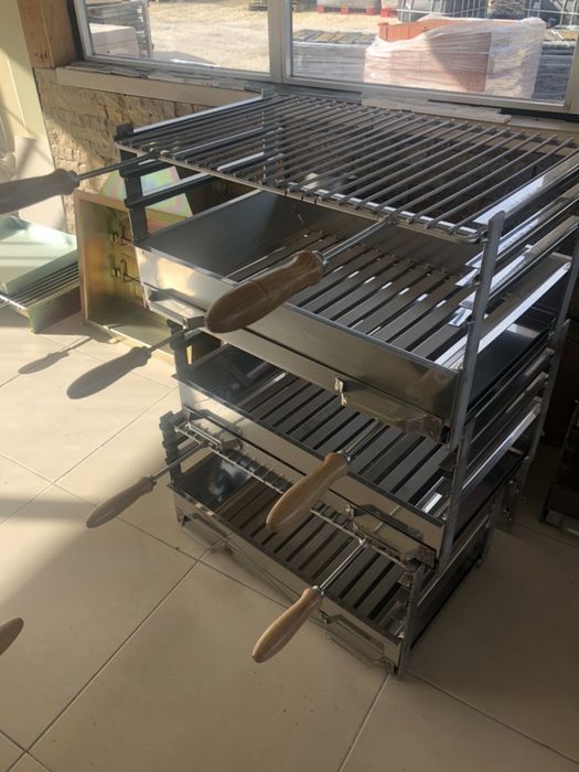 grelhador inox 50 cm grelha churrasqueira