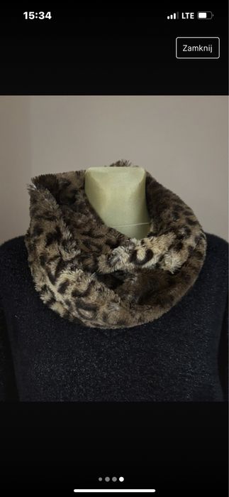Ciepły komin szalik miękki i przyjemny panterka