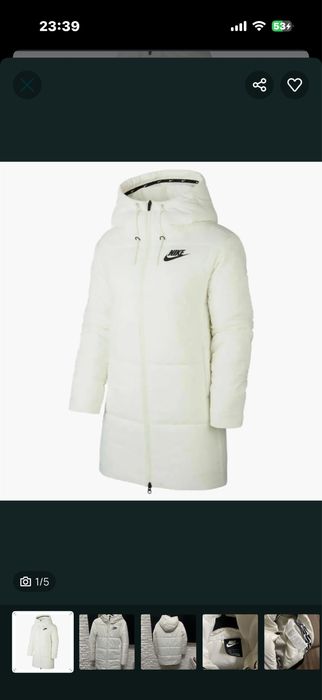 куртка пуховик найк nike біла
