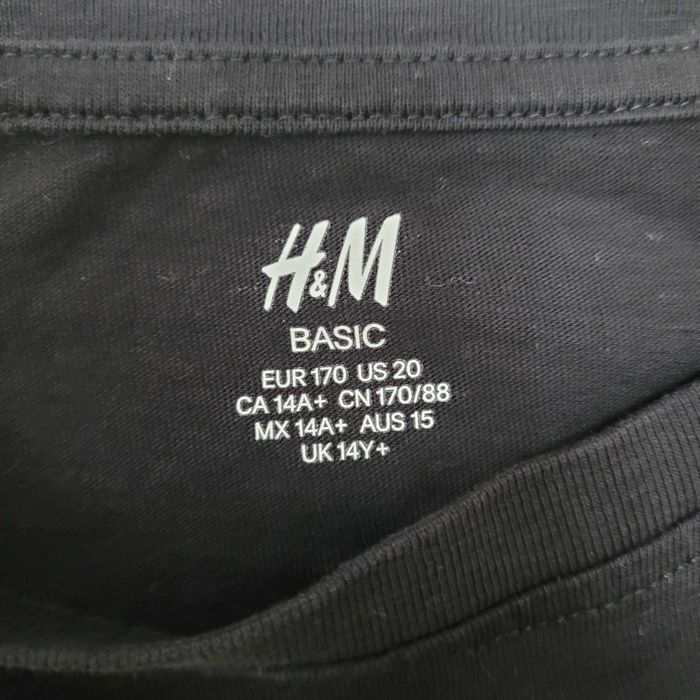 Bluzka Chłopięca długi rękaw H&M basic czarna 170 cm