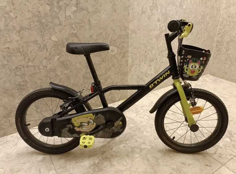 BIcicleta 16 POLEGADAS Btwin dark hero 500 Criança 4-7 ANOS com cesto