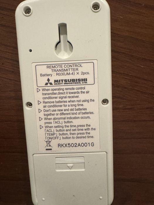 Comando de ar condicionado mitsubishi
