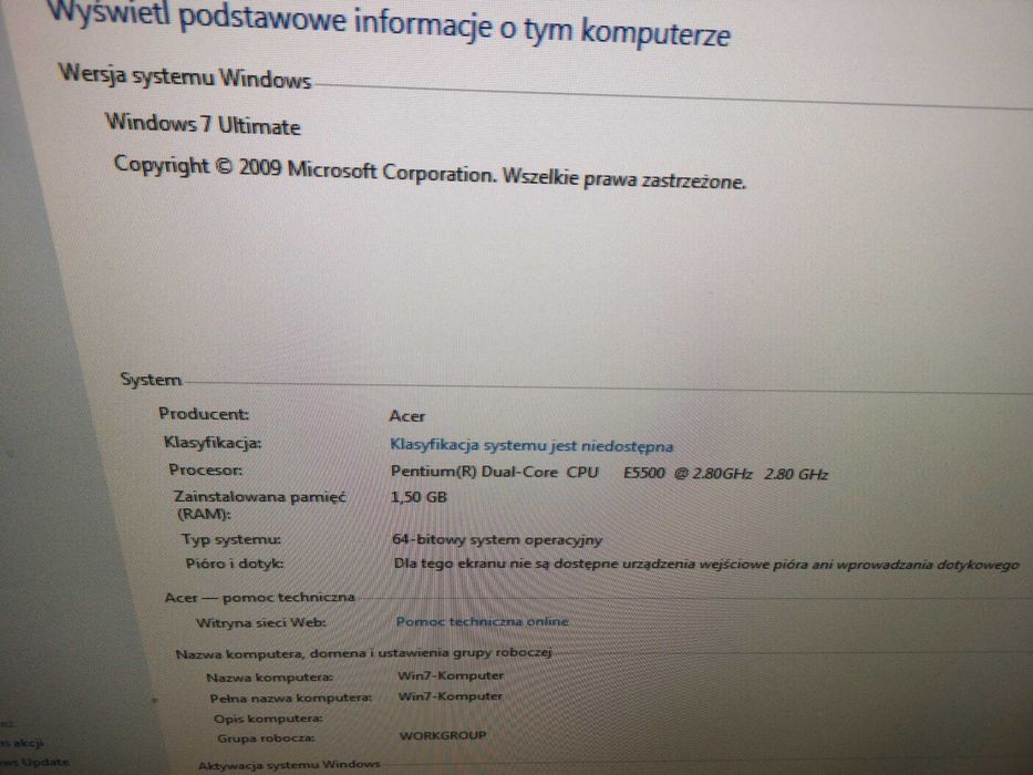 Komputer Dual Core 2.8 Ghz (2Cpus)E5500 Monitor Benq plus akcesoria