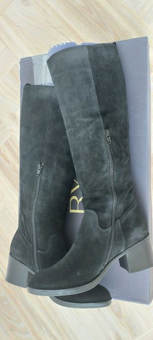 Ryłko Relax czarne welurowe kozaki