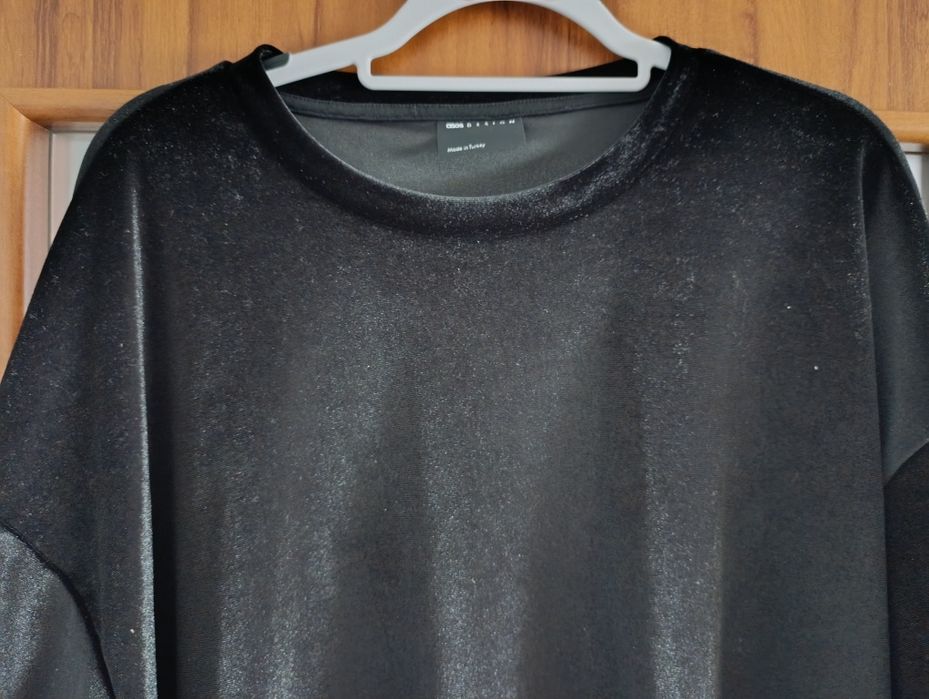 Sukienka aksamitna t-shirtowa oversize Asos rozmiar 44/46