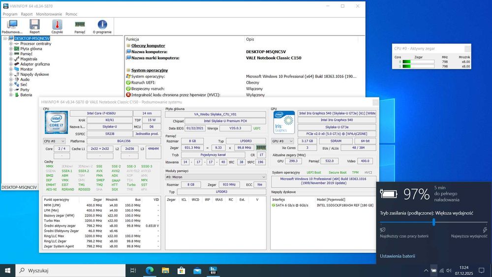 Notebook PEAQ C150 15,6" FHD/ i7-6560U/ SSD 180GB/ RAM 8 GB/ Iris 540